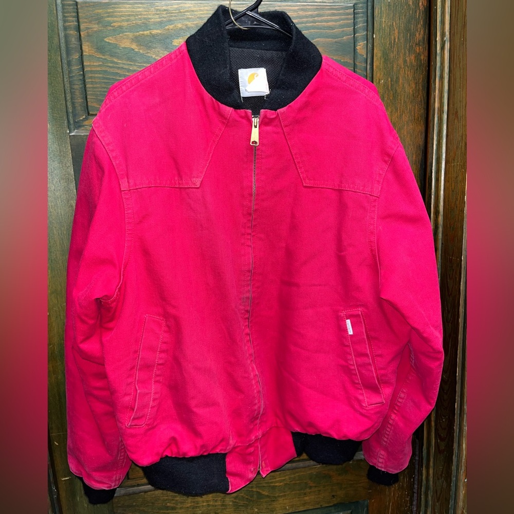 Carhartt vintage RARE FIND canvas red Santa Fe jacket. Made in the USA
